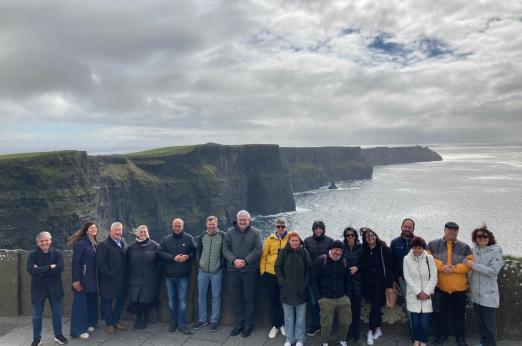 The group visiting the Cliffs of Moher
