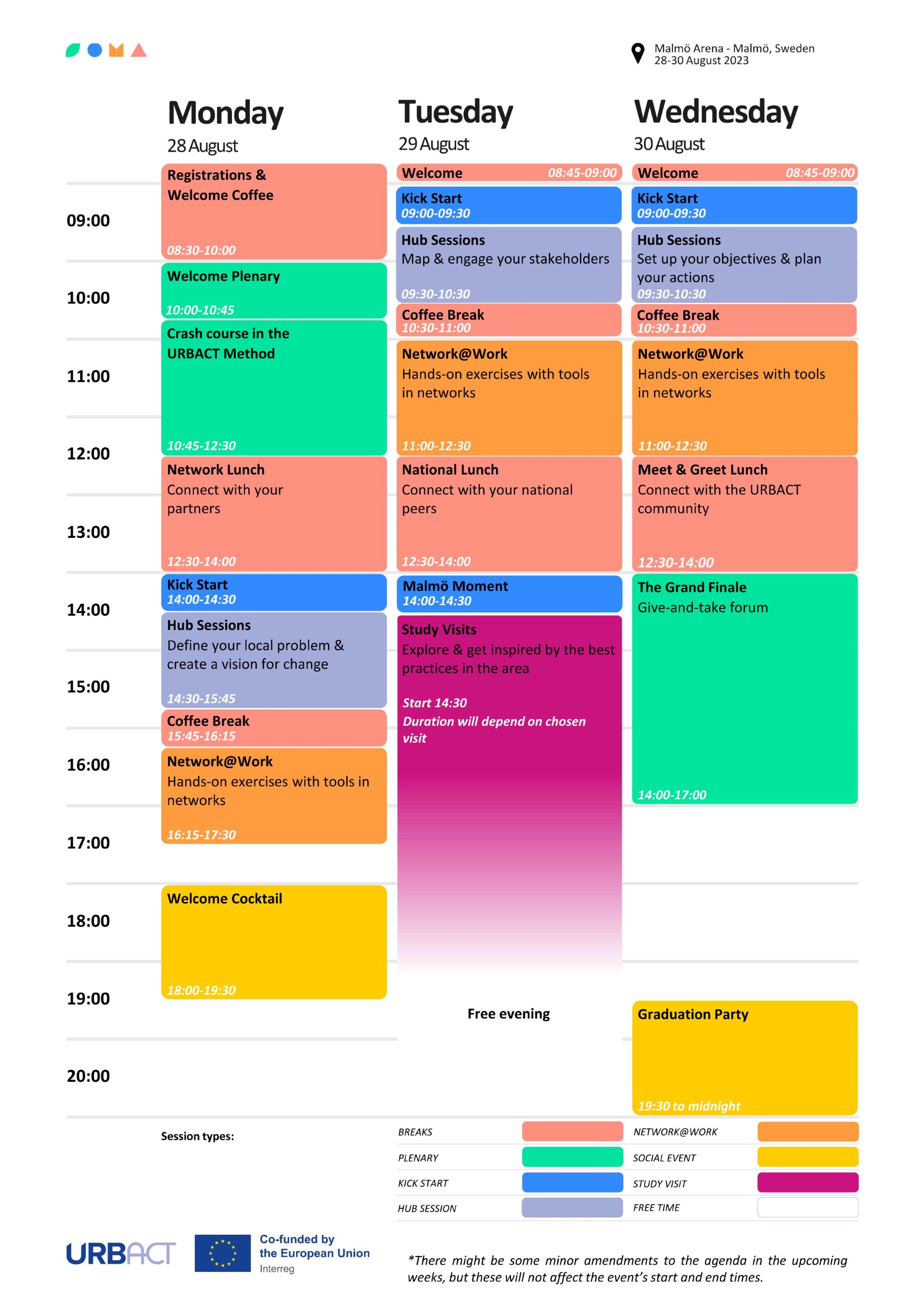 URBACT University Malmo 2023 agenda