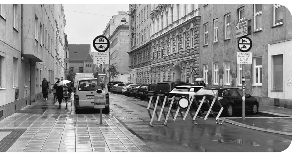 Traffic sign announcing a School Street regulation in Vienna, Austria. Source: Roland Krebs