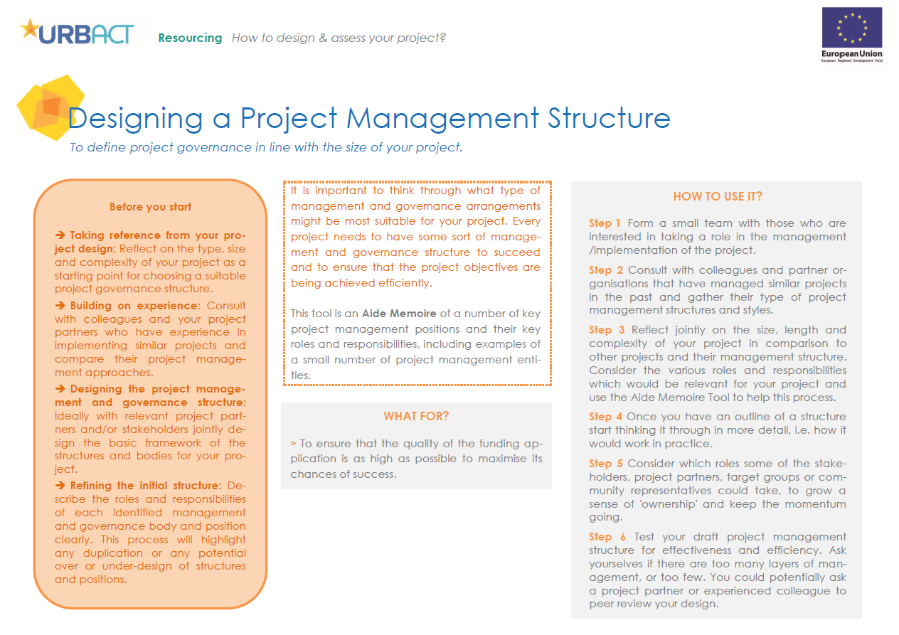 Designing a project management structure