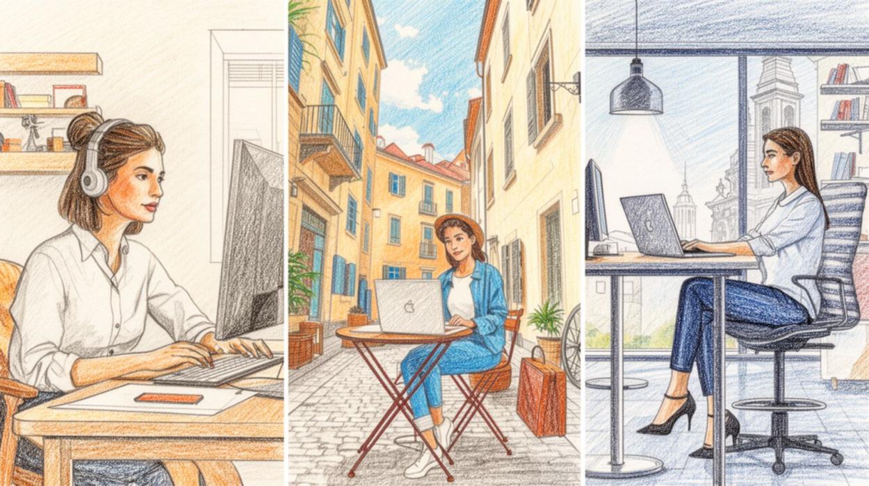 A collage of different images of women working on their laptops

AI-generated content may be incorrect.