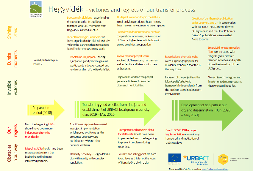 Transfer process key moments from Hegyvidek, Hungary (infographic from Hegyvidek Final Learning Log)