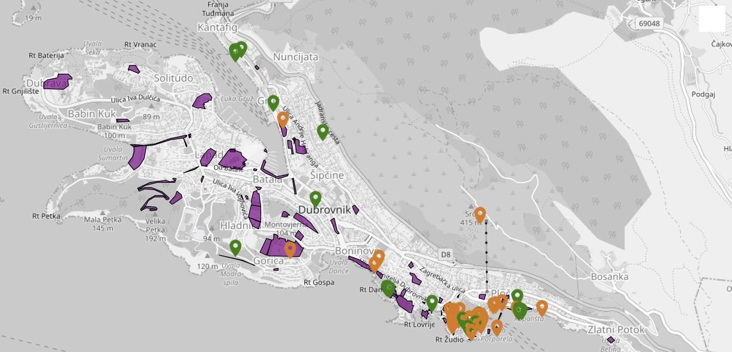 ACTive NGOs Dubrovnik map