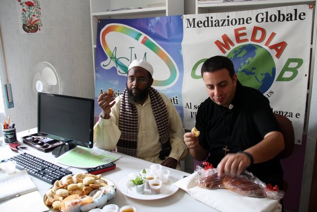 Refugee working with locals