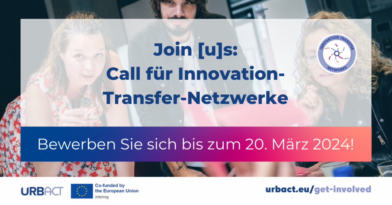 Banner für den Innovation-Transfer-Call, der bis zum 20. März 2024 geöffnet ist.