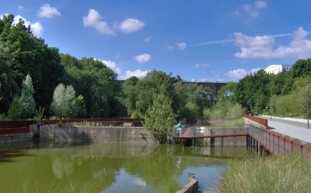 The brownfields of Löbau’s former sugar factory and textile factory and after revitalisation (2014). Photo credits: City of Löbau