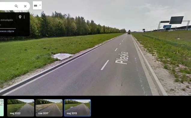 Motorway green spaces before (2013) planting. Photo credits: Google Street View.