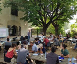 Workshop taking place in a natural setting