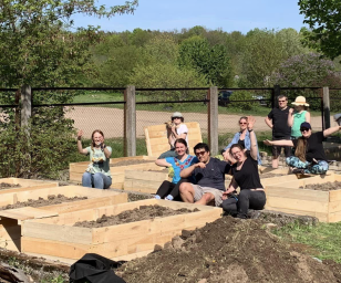 People in a vegetable garden