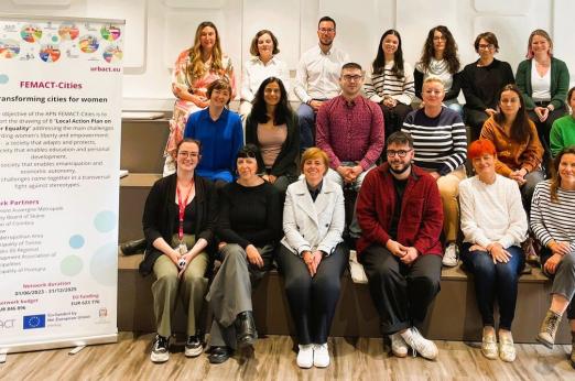 Osmo srečanje projektnih partnerjev mreže Femact-Cities v podjetniškem inkubatorju Perspektiva. Foto: Femact-Cities – projektni partnerji