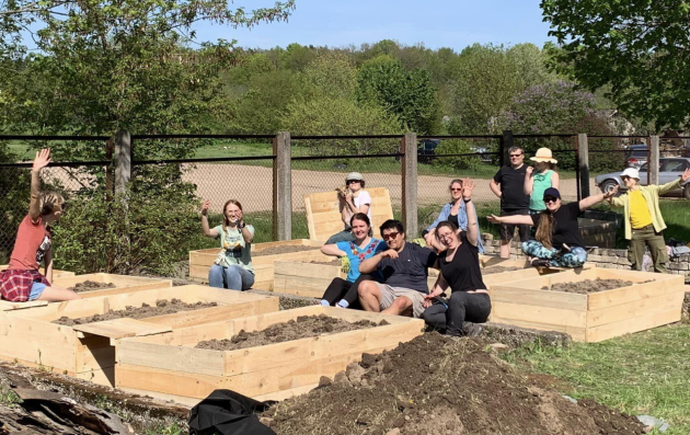 People in a vegetable garden