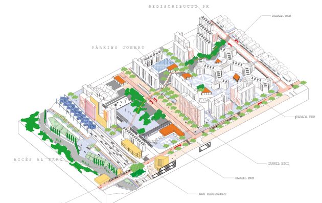 An architectural rendering or urban planning diagram