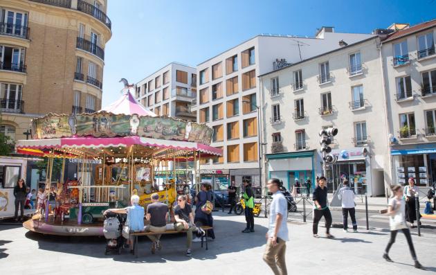 The city center of Les Lilas, France
