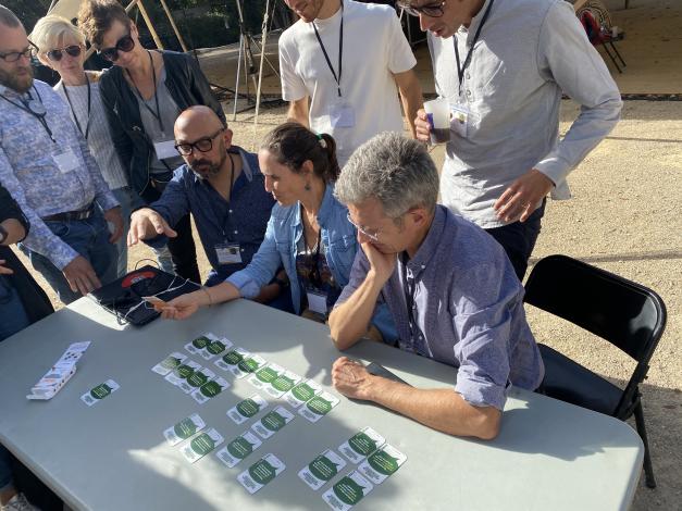 Participants of the A table ! Food Forum in Mouans-Sartoux (FR) playing the Bio Sceptics card game - Photo: François Jégou