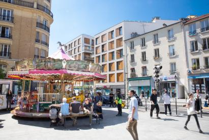 The city center of Les Lilas, France