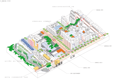 An architectural rendering or urban planning diagram