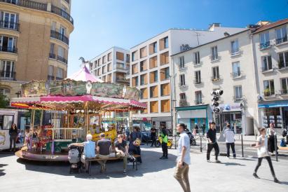 The city center of Les Lilas, France