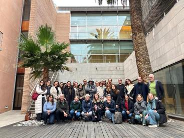 LET'S GO CIRCULAR! meeting in Guimaraes, with a glowing 3D map of the city