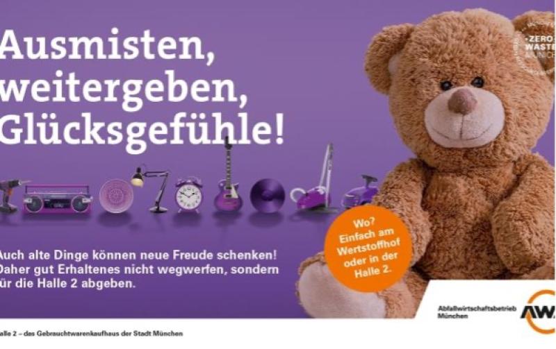 Advertisement for the Halle 2 city-run second-hand store