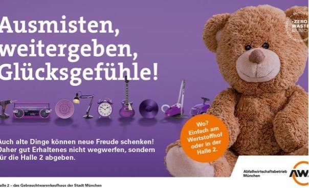 Advertisement for the Halle 2 city-run second-hand store